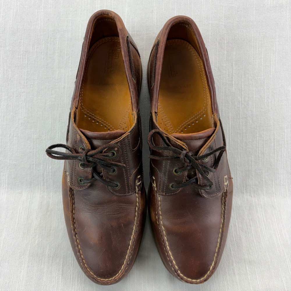 Allen Edmonds Boat Shoes Mens 14 D Key Largo Brown Leather Vibram Sole